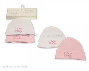 Baby Girls Hats 2-Pack - I Love Daddy - Wholesale