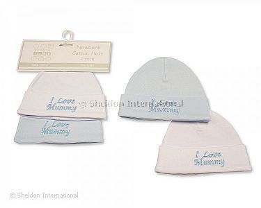 Baby Boys Hats 2-Pack - I Love Mummy - Wholesale