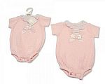 Wholesale Girls Knitted Romper with Bow and Lace