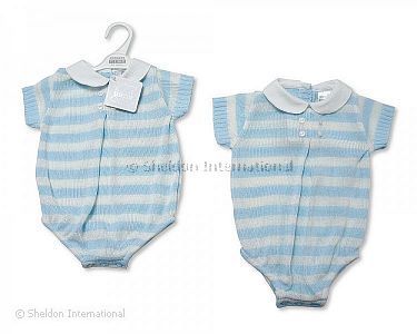 Baby Boys Striped Knitted Romper - Wholesale