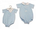 Wholesale Boys Knitted Romper with Lace Collar and Bow