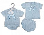 Baby Boys Knitted 2 pcs Set with Bow