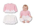 Knitted Baby Girls Cardigan with Bows - 1008 - 0-9 Months
