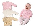 Knitted Baby Girls Cardigan with Bows - 1009 - 0-9 Months