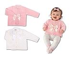 Knitted Baby Girls Cardigan with Bow - 1015 - 0-9 Months