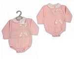 Wholesale Knitted Girls Short Romper with 2 Bows