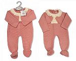 Wholesale Knitted Girls Long Romper with Faux-Jacket and Lace