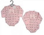 Wholesale Knitted Girls Romper with Bow and Flower Print
