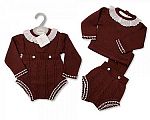 Wholesale Knitted 2 pcs Short Dungaree Set with Lace