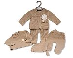 Wholesale Knitted 3 pcs Pram Set with Pompoms
