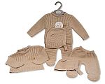 Wholesale Knitted 3 pcs Pram Set with Buttons