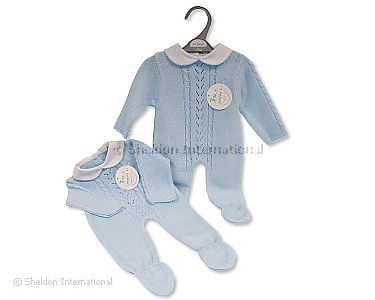 Knitted Baby Boys All in One with Collar - Wholesale