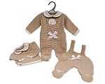 Wholesale Knitted 2 pcs Dungaree Set with Bow