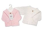 Knitted Chunky Baby Girls Cardigan with Pompoms