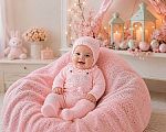 Wholesale Knitted Girls 3 pcs Dungaree Set with Bow