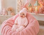 Wholesale Knitted Girls All-In-One with Pompom Hat
