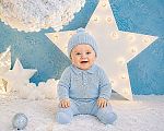 Wholesale Knitted Boys All-In-One with Pompom Hat