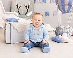 Wholesale Knitted Boys Pram Coat with Hood