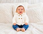 Wholesale Knitted Pram Coat with Hood