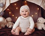 Wholesale Knitted 2 pcs Short Dungaree Set with Hat