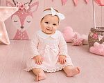 Wholesale Knitted Girls Dress with Lace Collar and Bow