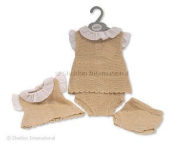 Knitted Baby Short 2 pcs Set with Collar - Wholesale