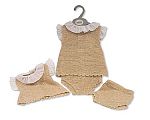 Knitted Baby Short 2 pcs Set with Collar