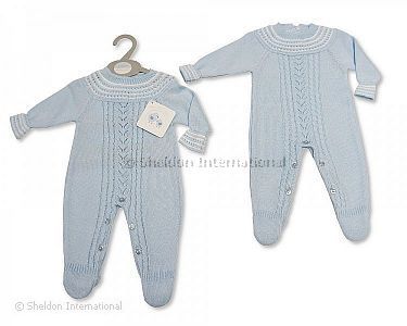 Knitted Baby Boys Long Romper - 924 - Wholesale