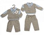 Wholesale Knitted Boys 2 pcs V-Neck Set - 933