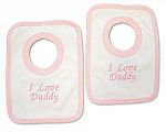 Baby Girls Cotton Pop-Over Bib - I Love Daddy