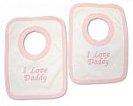 Wholesale Girls Cotton Pop-Over Bib - I Love Daddy