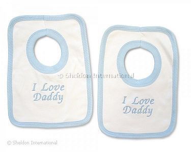 Baby Boys Cotton Pop-Over Bib - I Love Daddy - Wholesale