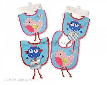 Baby  Bibs - Robot and Bird - Wholesale