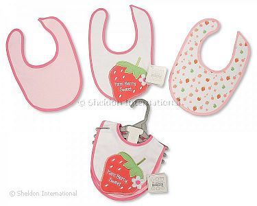 Baby 3d Bibs - Pack of 3 - Girls - Wholesale