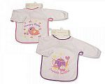 Baby Terry Bibs with Sleeves - Cupcake/ Bird