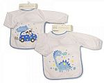 Baby Terry Bibs with Sleeves - Dino/ Car