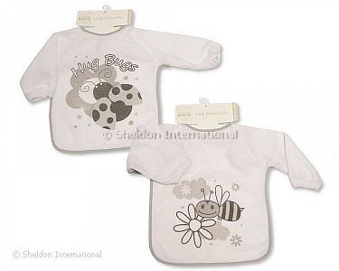 Baby Terry Bibs with Sleeves - Bee/ Ladybird - Wholesale