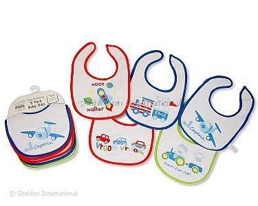 Baby Bibs 5-Pack - Boys - Wholesale