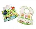 Small Baby PEVA Bibs with Pocket - Safari/ Garden