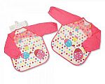 Baby Girls PEVA Bibs with Sleeves - Ladybirds