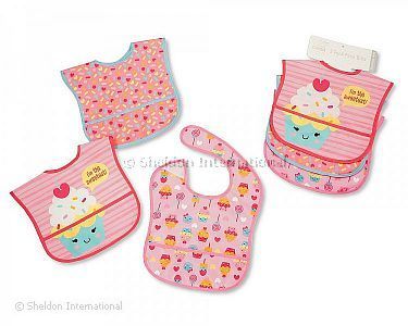 Baby Girls Polyester Bibs 3-Pack - Sweetest - Wholesale