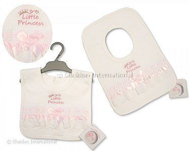 Baby Pop-Over Bibs with Lace - Little Princess - Wholesale