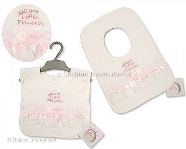 Baby Pop-Over Bibs with Lace - Little Princess - Wholesale