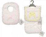 Wholesale Pop-Over Bibs with Lace Border and Bow