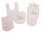 Baby Girls 2 Bib and Burb Cloth Set