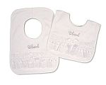 Baby Christening Pop-Over Bibs with Lace and Bow - Blessed