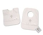 Wholesale Christening Pop-Over Bibs with Lace and Bow - Cross