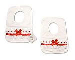 Wholesale Christmas Pop-Over Bibs with Lace and Bow