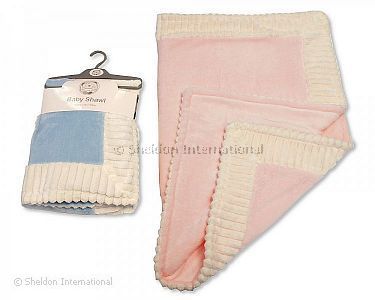 Baby Luxury Shawl - Pink and Blue - Wholesale