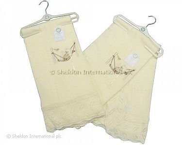 Baby Shawl on Hanger - Cream - Wholesale